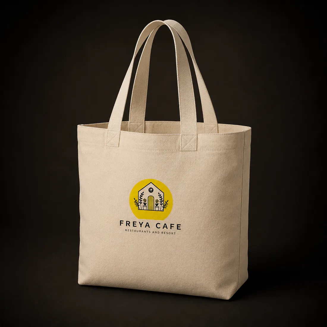 Freya Cafe tote bag in natural cotton